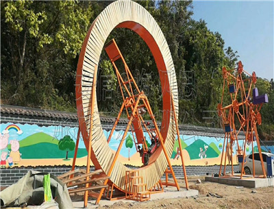 浙江省臺(tái)州市風(fēng)火輪，水上趣橋，網(wǎng)紅橋，網(wǎng)紅秋千，摩拜單車(chē)安裝完畢