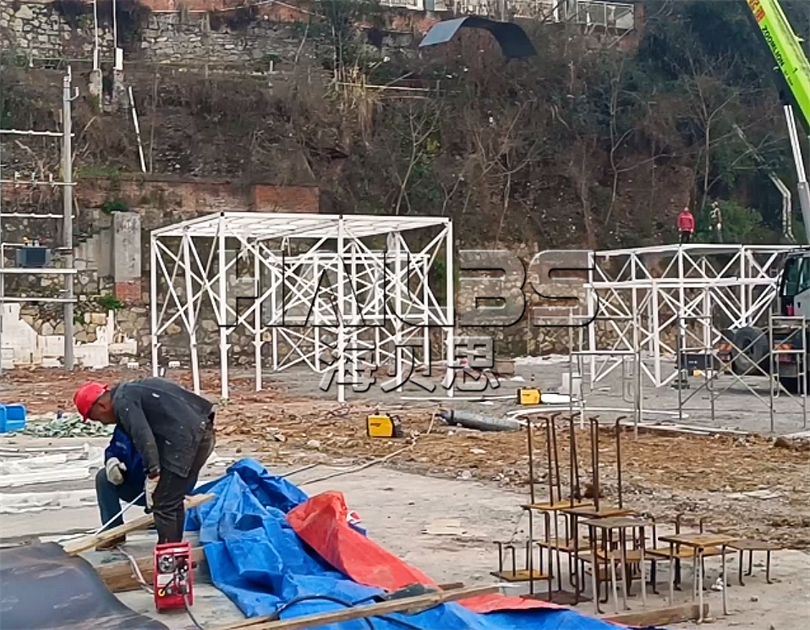湖北宜昌場地?zé)o動力樂園施工現(xiàn)場