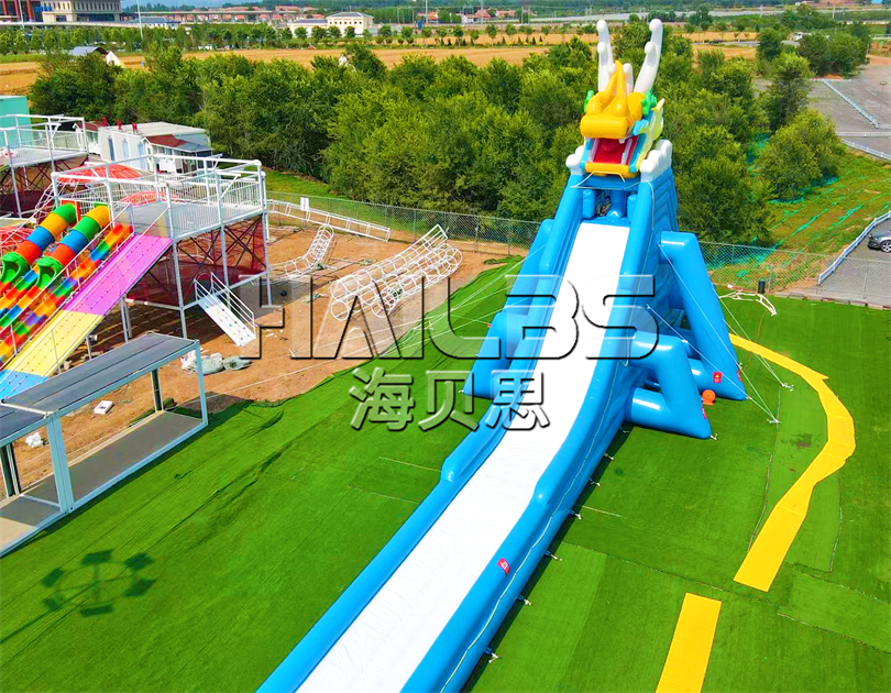 山西晉城無動力樂園水上設(shè)備安裝完成