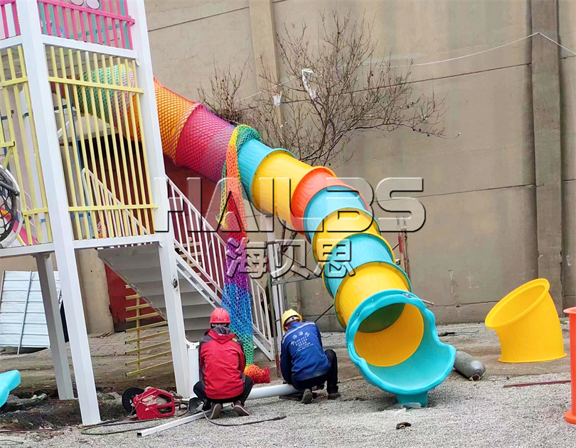山東淄博無動力親子樂園施工現(xiàn)場